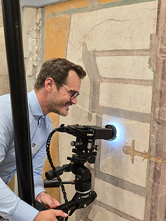 alphaCART-Vermessung eines römischen Fresko – Messaufbau