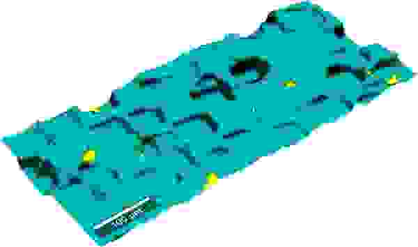 Topograpfisches Raman-Bild von mikrostrukturiertem Silizium
