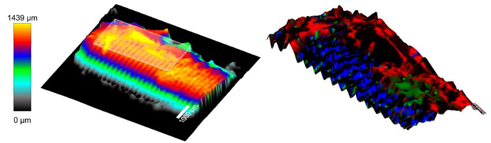 Topografisches Raman-Bild einer Metallschraube