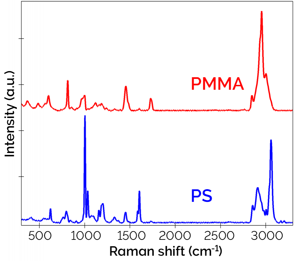 Raman-Spektren von PMMA und PS.